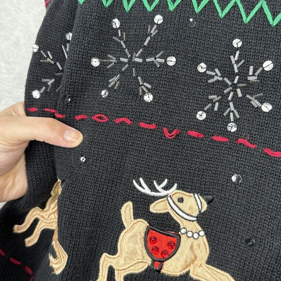 Vtg Ugly Christmas Sweater Vest Womens 2X Holiday Party Embellished Grandmacore - Picture 5 of 14